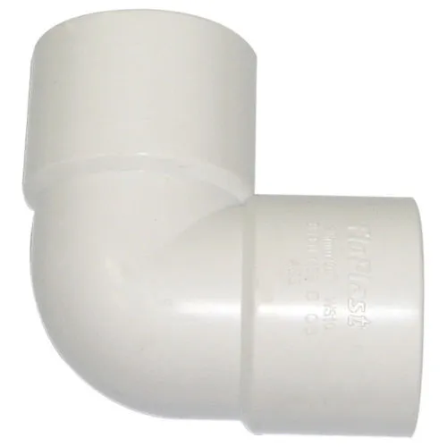 FLOPLAST 32mm 1.1/4" WHITE 90º DEGREE BEND ELBOW ABS SOLVENT WASTE WELD SYSTEM