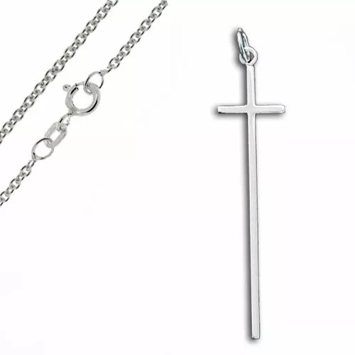 Anhänger Stabkreuz mit Kette -925er Sterling Silber- Made in Germany