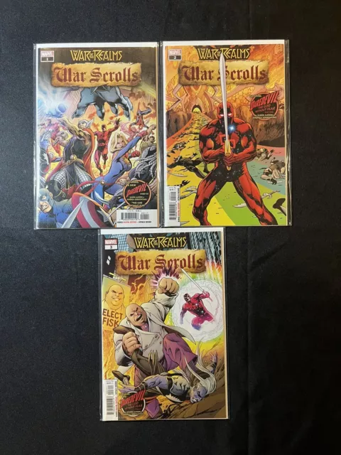 Marvel War of the Realms War Scrolls 2019 #1-3 NM/VF Complete Comic Lot Run Thor