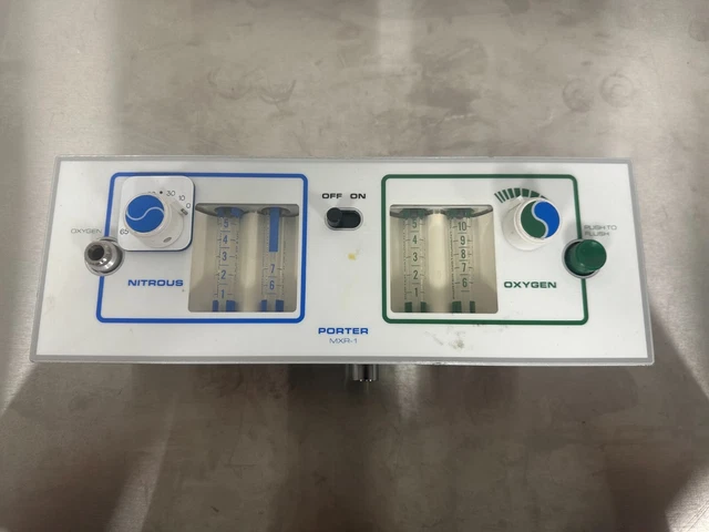 Porter MXR-1 Dental Nitrous & Oxygen Flowmeter