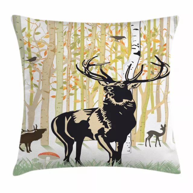 Antlers Housse de Coussin Automne Forêt animaux sauvages