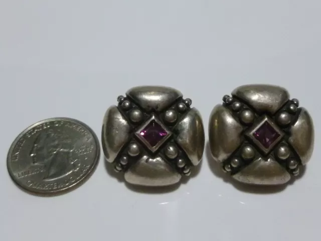 Jj Marco Sterling Silver Renessaince Style Womens Shield Earrings Pair 2