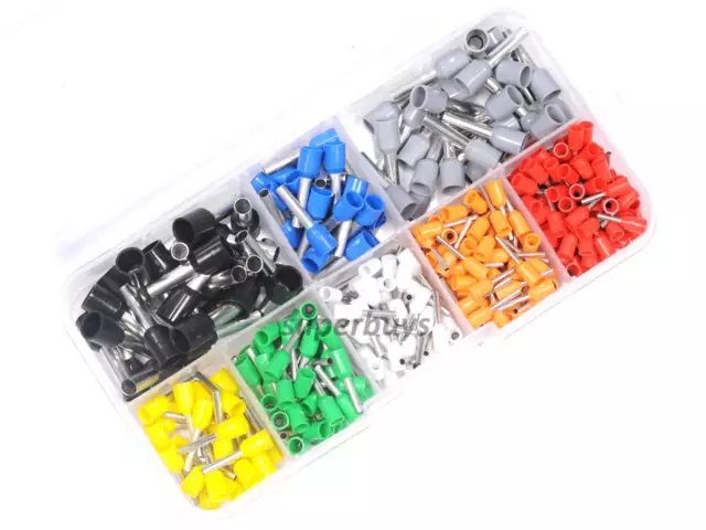 400pcs AWG 10 to 22 Insulated Copper Crimp Connector Pin End Terminal Ferrules