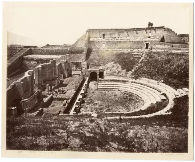 Italia, Pompei, Teatro Tragico Vintage print, Italie Tirage albuminé  20x25