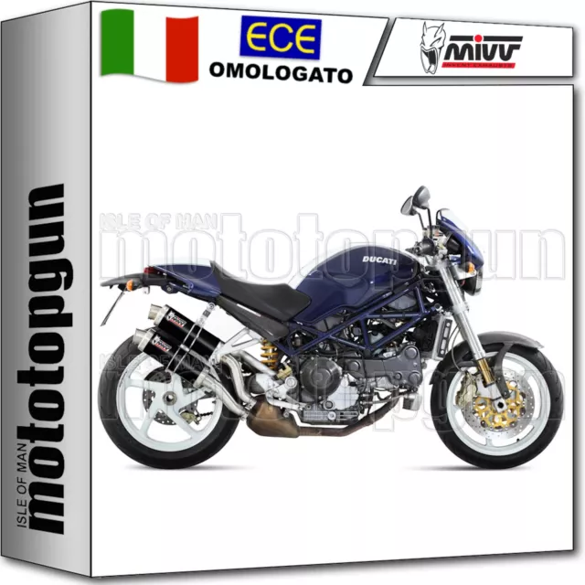 Mivv 2 Scarico Omologato Cat-Oem Gp Inox Nero Ducati Monster S2R 800 2006 06