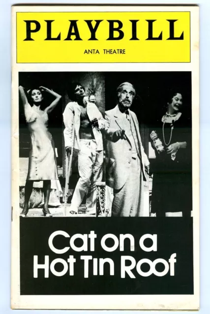 Vintage 1974 Tennessee Williams CAT on a HOT TIN ROOF at ANTA Theatre Playbill!