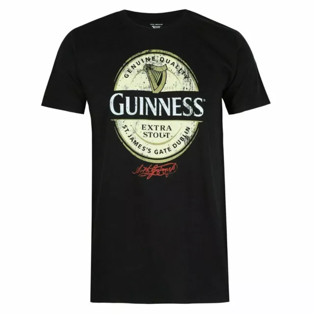 Offizielles Guinness Herren Label T-Shirt schwarz S - XXL 2