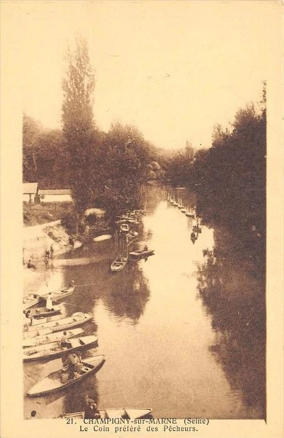 Cpa 94 Champigny Sur Marne The Preferred Corner Of Fishermen