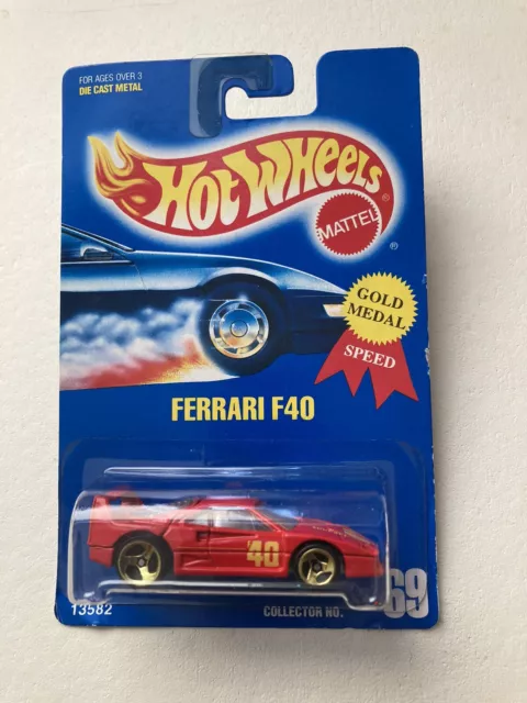 1991 Mattel Hot Wheels FERRARI F40 #69 Three Spote