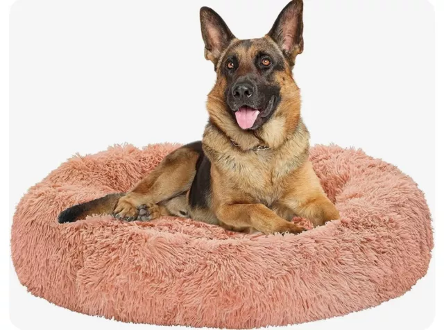 GM PET SUPPLIES Donut Cuddler Dog Bed - Calming Orthopedic Round Pet Bed for...