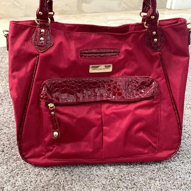Samantha Brown red travel tote purse bag