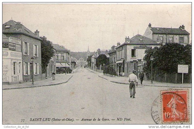 Cpa 95 - Saint Leu La Foret - Avenue De La Gare - Le Cafe De La Gare