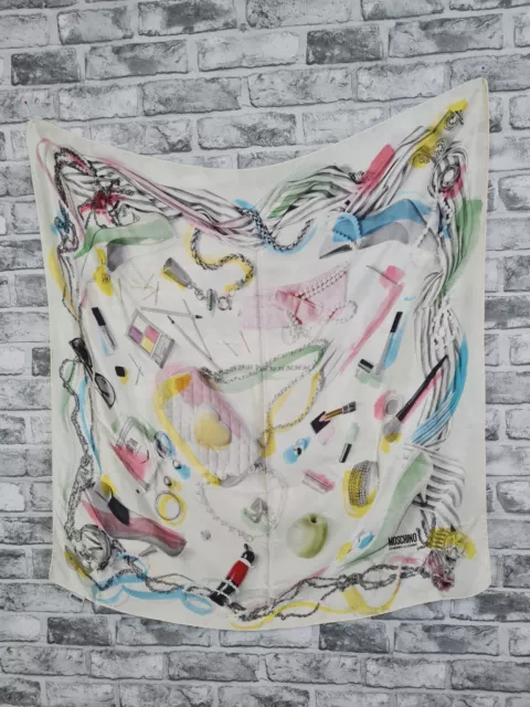 Moschino Cheap And Chic Scarf Vintage Silk Cosmetics Makeup Quirky