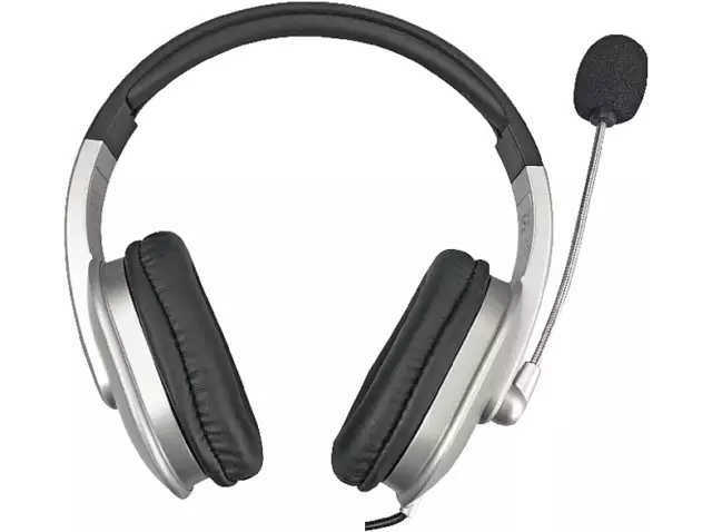 Auriculares - Isy IHS-1001, De diadema, Con cable, Micrófono, Negro y Plata