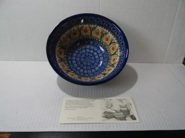 Boleslawiec Ceramika - Hand Made Polish Pottery Unikat Bowl 7 1/2 Inch - New