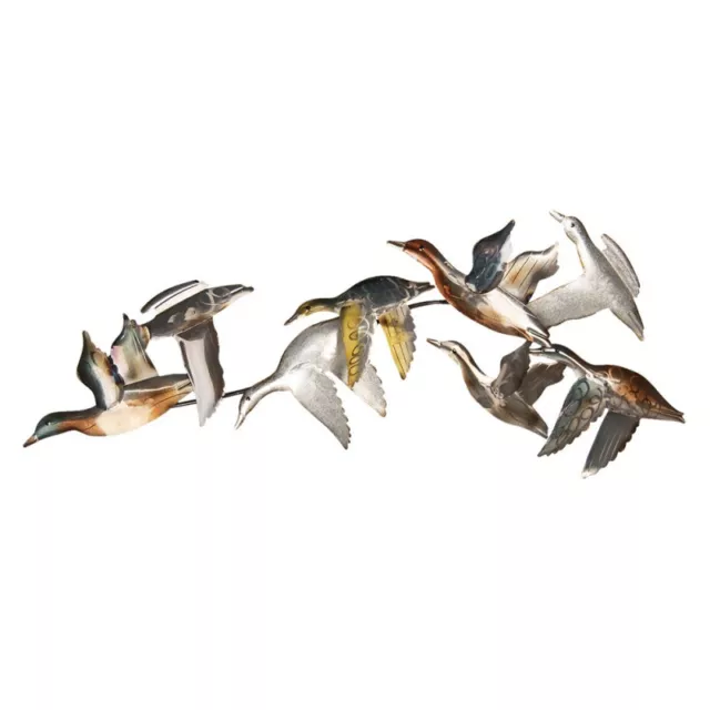 Wandobjekt Wanddeko Vögel Mehrfarbig Metall 102x4x39 cm