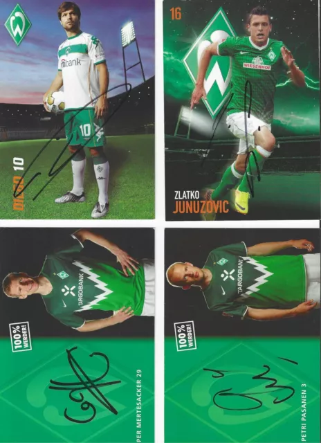 4 Autogrammkarten Werder Bremen (u.a. Diego, Mertesacker )
