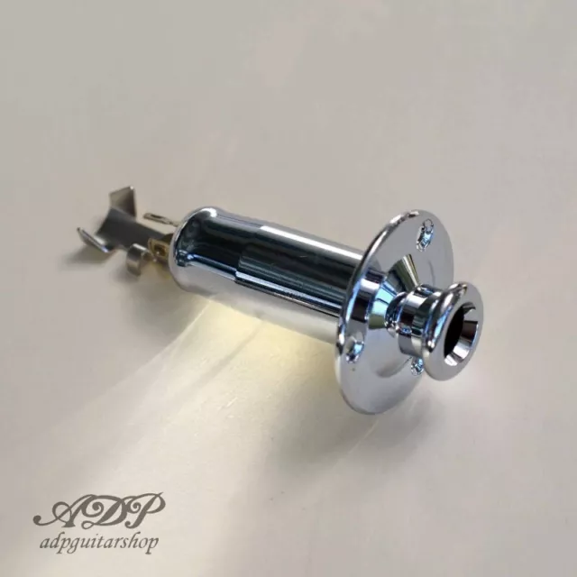 Jack Tube Chrome Femelle style Takamine Mono/Stereo1/4 pour Guitare Acoustic