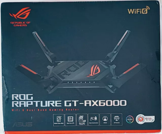 ASUS ROG Rapture GT-AX6000 WLAN Router DualBand WiFi6 Gaming AiMesh VPN Fusion