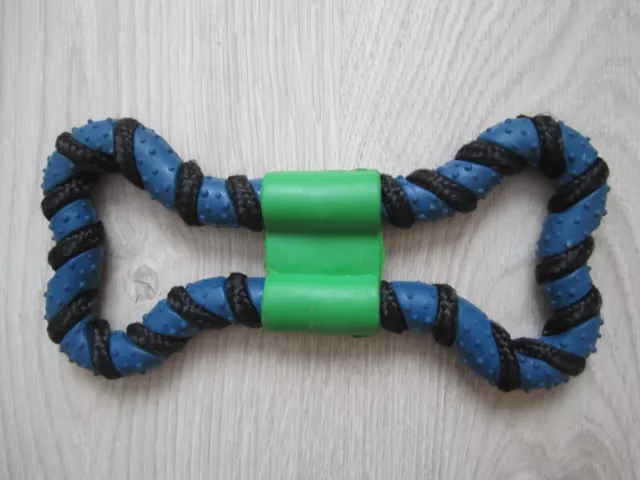 Jouet pour Chien Os noir,bleu,vert en Plastique et Corde