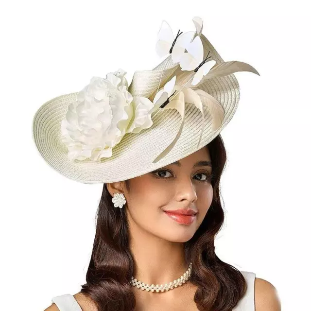 Fascinator Kentucky Hat Women Fascinator Derby Straw Feather Pillbox Hats