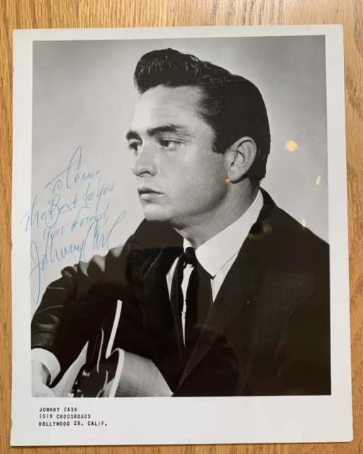 Johnny Cash Vintage Signed / Autographed Studio Photograph  Very Rare