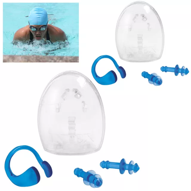 8 PC Impermeabile da Nuoto Stringinaso Tappo Orecchio Combo Set Custodia Diving