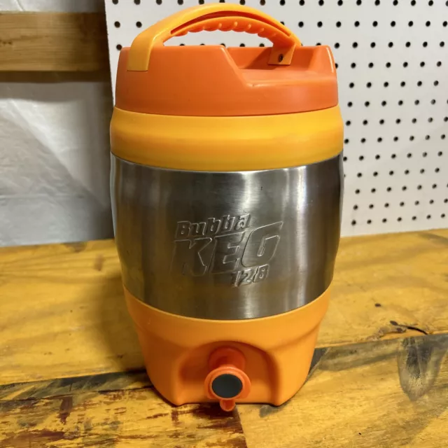 Orange Bubba Keg 128oz 1 Gallon Stainless Steel Insulated Thermos w/Spout EUC