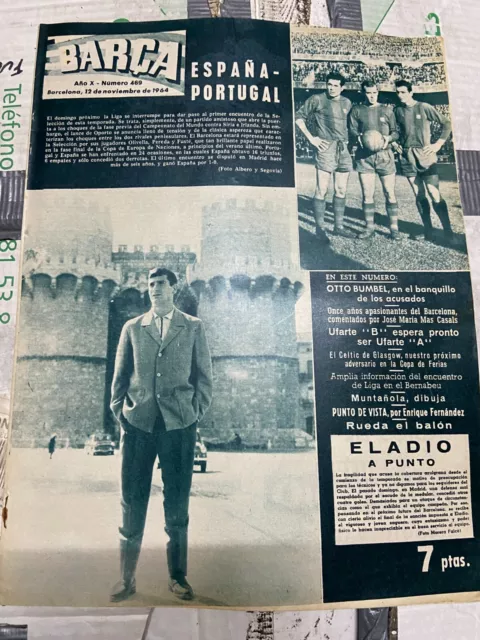 1964 Official Magazine Barcelona Celtic Glasgow Match Preview Fairs Cup