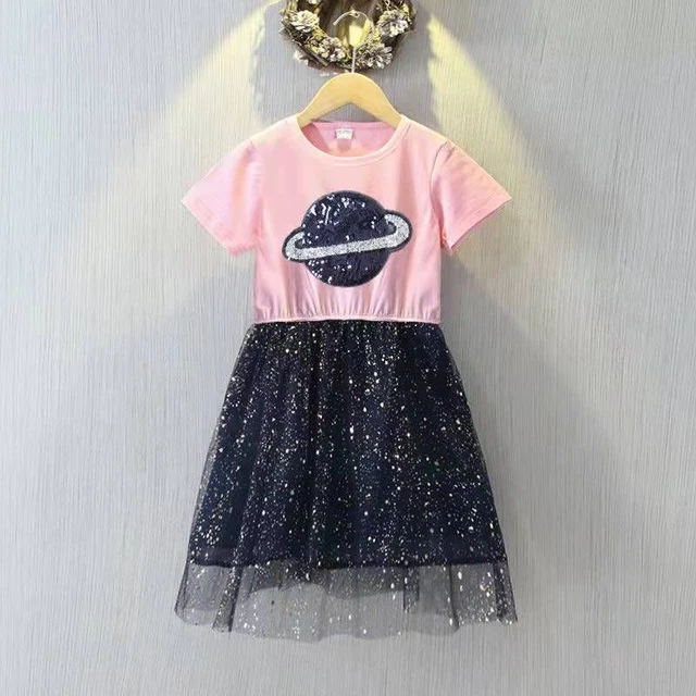 Manica Corta Rete Abito Abbigliamento Cortos Estate per Bambini Festa