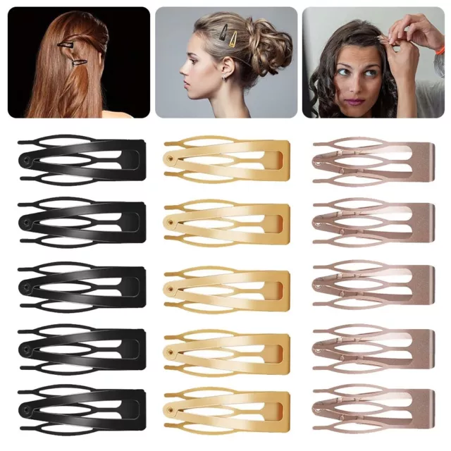 Up 50X Double-grip Hair Clips Metal Snap Barrettes Hair Styling Tool Women Girls