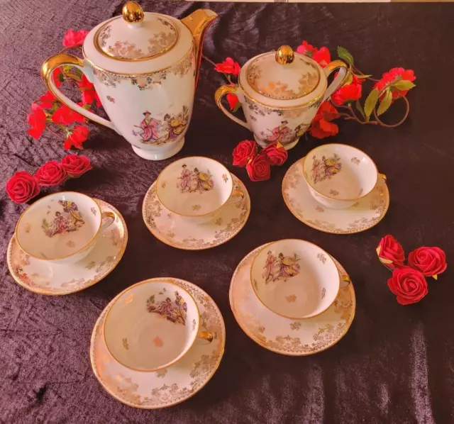 Vintage Coffee Service Porcelain French Limoges 14 Pc.  exellent conditions