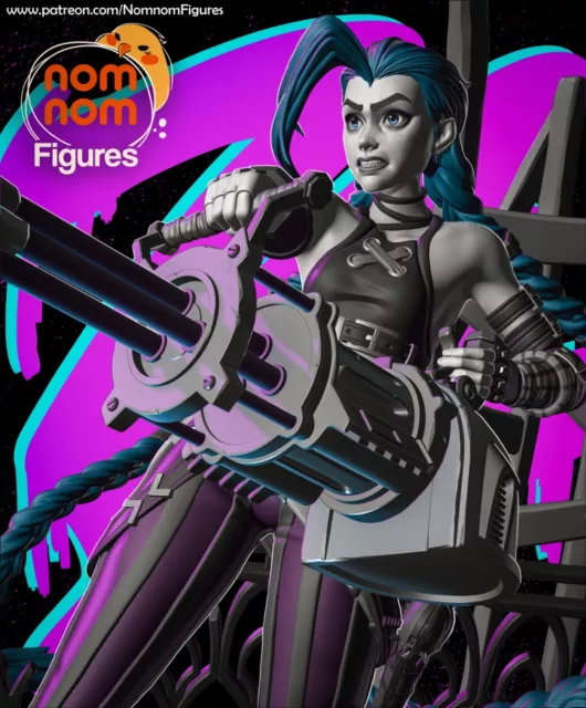 Jinx - League of Legends - Fan Art Figur - 3D Resin Print - 251/111mm