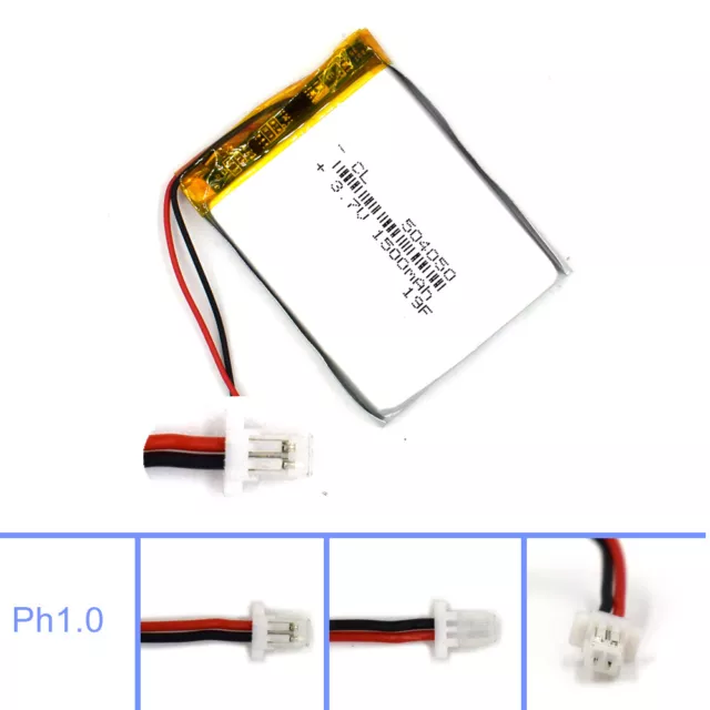 Lipolymer 504050 3.7V 1500mAh Battery Rechargeable Cell for Lamp Led Camera GPS