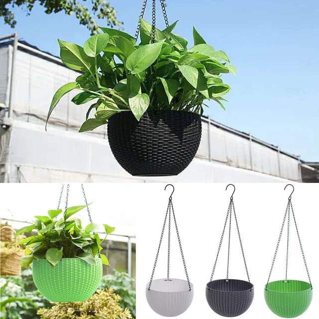 Pots Fleurs Rotin Suspendus Paniers de Plantes Outil Plantation Résine Plastique