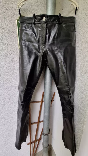 Damen Echte Leder Hose Biker Motorrad Größe 42