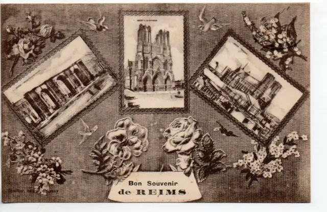 REIMS - Marne - CPA 51 - Cartes Souvenir - carte multi vues Bon Souvenir