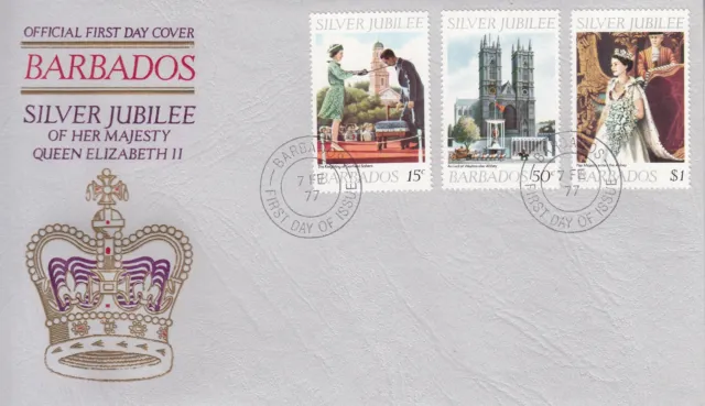 FDC Barbados Nr. 417-419 / Queen Elizabeth II. / Silver Jubilee