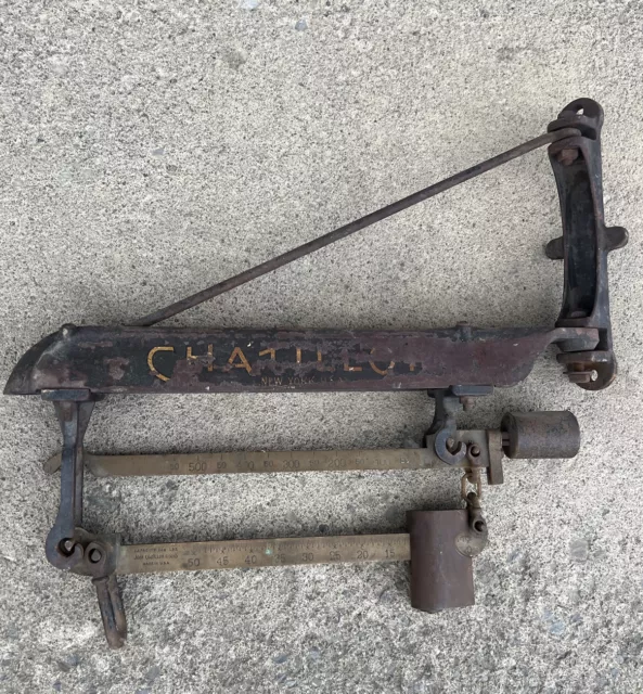 ANTIQUE CHATILLON WALL MOUNT Industrial BUTCHER Meat SCALE 600lb Hanging  USA NY $425.00 - PicClick