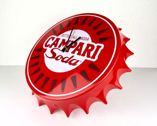 Orologio pubblicitario Campari soda da parete muro wall clock gadget bitter 3