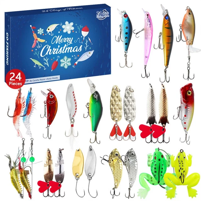 Calendrier Homme Pêcheur Calendrier De L'Avent Pêche 24 Jours - Kit Accessoires Pour Pêcheurs - Cadeau Homme Adolescent Garçon Noël