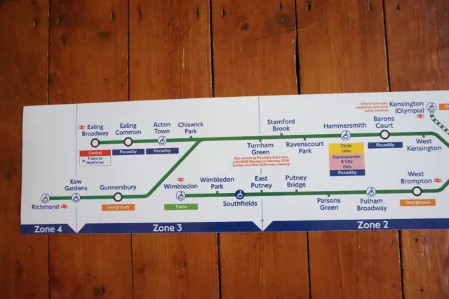 2017 District Line Underground Tube Carriage Interior London Transport Map VGC 2