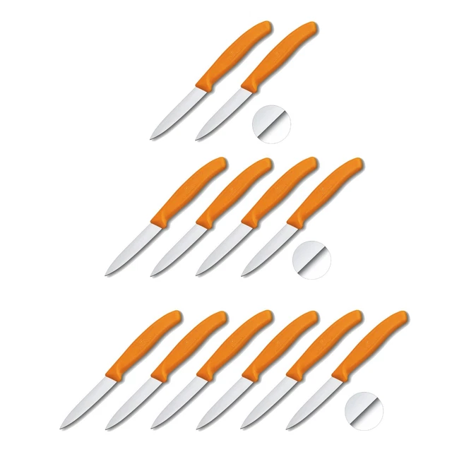 VICTORINOX 2/4/6er Set Gemüsemesser Obstmesser Küchenmesser Messer 8cm orange