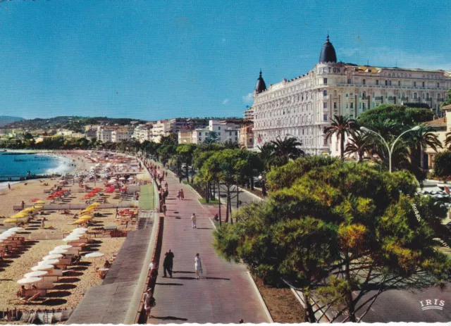 Cpsm Cannes La Croisette Et La Plage