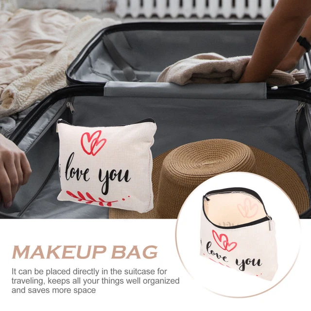 Cosmetic Storage Bag Flax Miss Makeup Travel Kit Shaving Period Pad 2