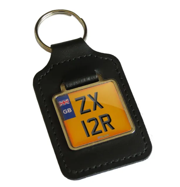 ZX 12R Reg GB Number Plate Leather Keyring Key Fob for Kawasaki ZX12R NINJA
