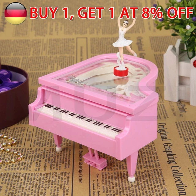 Carillon Meccanico A Pianoforte Con Ballerina - Music Box Vintage Per Collezionisti E Decorazione - Foto 12