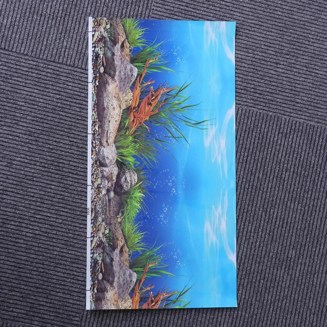 1pc Aquarium Autocollant Aquarium Image L'eau Plantes Autocollant