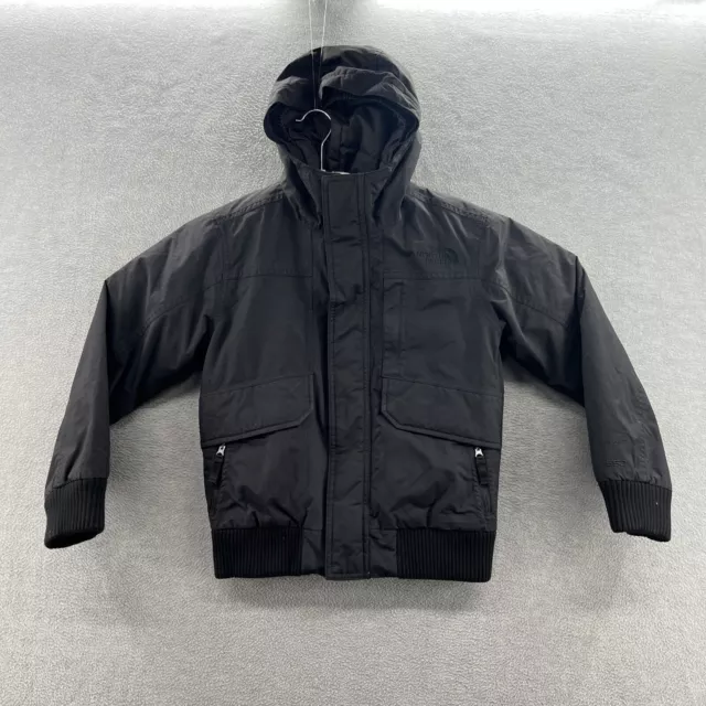 the north face boys size s (7/8) black down fill hooded 550 insulated jacket