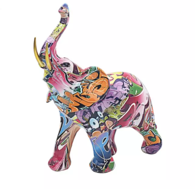 Large Graffiti Elephant ornament figurine decoration wildlife lover gift 33cm